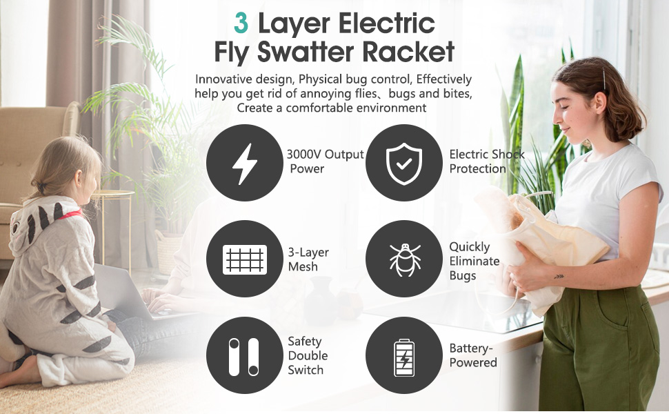 bug zapper racket for mosquitoes, houseflies, fruit flies, bee, wasps