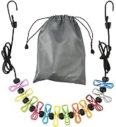 Retractable Portable Clothesline for Travel, Clothing line with 12 Clothes Clips, for Indoor Laun...