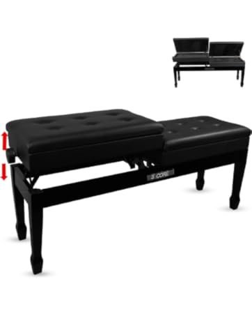 5 CORE Keyboard Bench X Style Padded Cushion Height Adjustable Piano Stool Seat Portable Keyboard Ch...