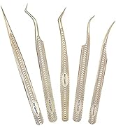 Ms.Queen Lash Tweezers for Eyelash Extension-Professional Lashing Tweezers for Mega Volume Mink E...