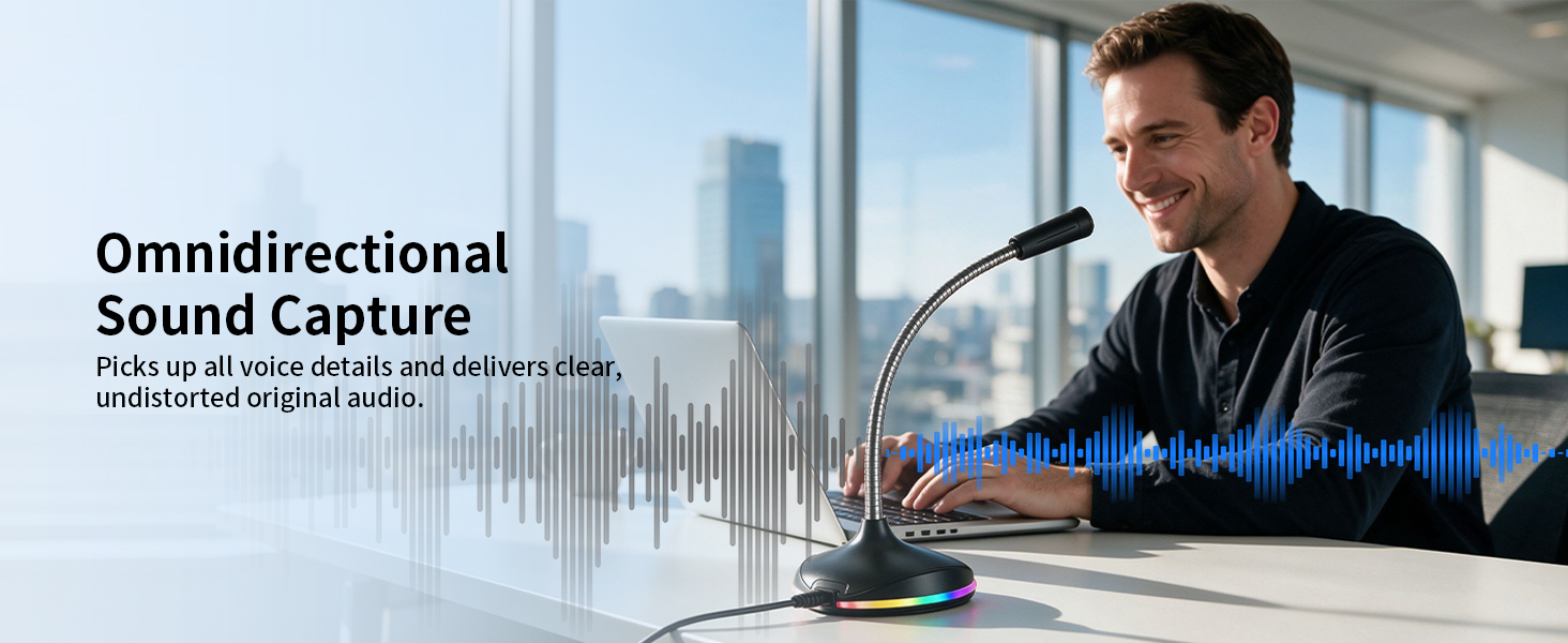 Computer USB Microphone for PC, Laptop, Mac