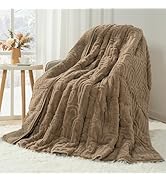 Cottonblue Jacquard Weighted Blanket for Adults 15 lbs Queen Size, Cozy Fluffy Sherpa Fleece Weig...