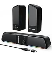 SENZER CS20 2 in 1 Bluetooth Computer Speakers for Desktop, USB Plug & Play Clear Sound PC Speake...