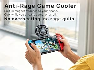 Magnetic-attached mini fan prevents overheating for phone and game consoles