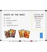 KMFurnila Magnetic Dry Erase Board &amp; Whiteboard, 39.9 X 30 Inches, Silver Aluminum Frame, Comes w...