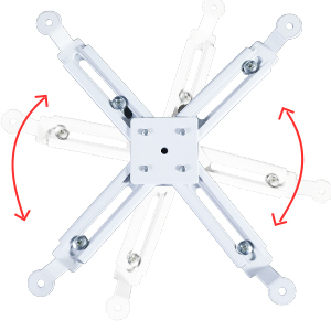 Rotate Extension Brackets at Different Angles to Fit Projector 