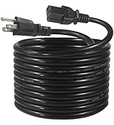12FT Computer Monitor Replacement Power Cord -Black Long Standard PC Replace AC 3 Prong Power Sup...