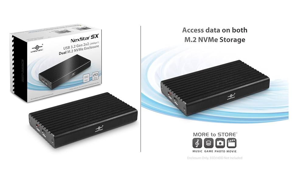Packaging, unit, Access data on Dual M.2 NVMe storage