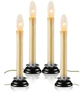 4 Pack Electric Window Candles Lights with E12 Black Base, Flameless Candles Lamp with 7W C26/C7 ...