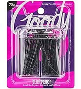 Goody Bobby Pin Box With Magnetic Top - 75 Count, Black - Slideproof And Lock In Place - Suitable...