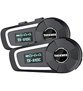 THOKWOK TK-X4SC Motorcycle Bluetooth Headset, 6 Riders 2000m Helmet Intercom with Music Share/Top...