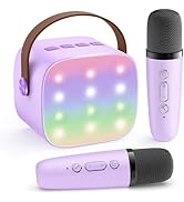 YLL Karaoke Machine for Kids, Portable Mini Speaker with 2 Wireless Microphones, 2026 TOP Kids Gi...