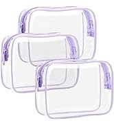 TSA Approved Toiletry Bag - F-color 3 Pack Clear Toiletry Bags - Clear Makeup Cosmetic Bags for W...