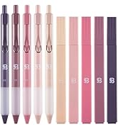 BLIEVE - Aesthetic Highlighters and Gel Pens with Black Ink And Soft Tip, No Bleed Dry Fast Easy ...