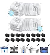 Veken Cat Water Fountain Filters, 16 Pack Replacement Filters &amp; 16 Pack Replacement Pre-Filter Sp...