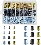 Wensilon Rivet nut kit Metric (336PCS) Black zinc Yellow zinc Blue White Galvanized Finish Flat H...