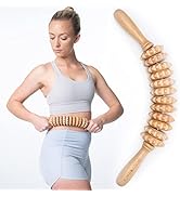 Body Back Wood Therapy Curved Roller for Maderoterapia, Lymphatic Drainage, Cellulite Massage, an...