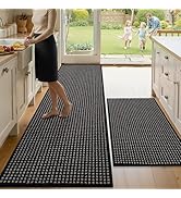 Kitchen Rugs,Non Slip Kitchen Mats for Floor-Thick Stain Resistant Kitchen Floor Mat Runner Carpe...