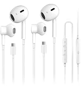 2 Pack USB C Headphones for iPhone 16, Type C Earbuds Wired Earbuds with Microphone &amp; Remote Cont...