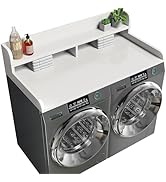 Corbyles 2-Tier Washer Dryer Countertop with 2.75"H Edge Rails, 54" W x 27.55" D Laundry Countert...