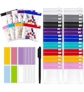 45Pcs 9 Colors Reusable Pill Pouch Bags, Zippered Translucent Medicine Organizer, Travel Pill Org...