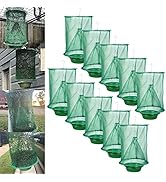 10 Pack Ranch Fly Traps Outdoor Hanging, Disposable Stable Fly Trap, Horse Fly Hunter Catcher Cag...