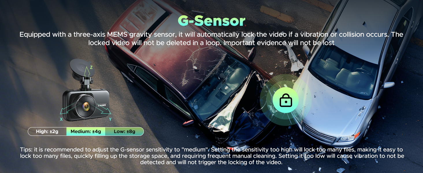 G-sensor Emergency locked