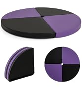 SPORFIT Pole Dance Crash Mat, 59” Large Round Yoga Protective Mat, 3” Thick Dance Cushion for Hom...