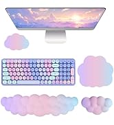 Cloud Mouse Pad Keyboard Wrist Rest for Mouse 4PCS Mini Small Desk Mat Pad Set Memory Foam Non-Sl...