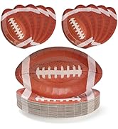 PCLMLES 50Pcs Football Paper Plates Party Supplies - Football-Shaped Disposable Dessert Paper Pla...