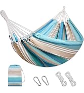 Brazilian Hammock with Tree Straps - Cotton Hammocks Portable Hammock with Carry Bag for Backyard...