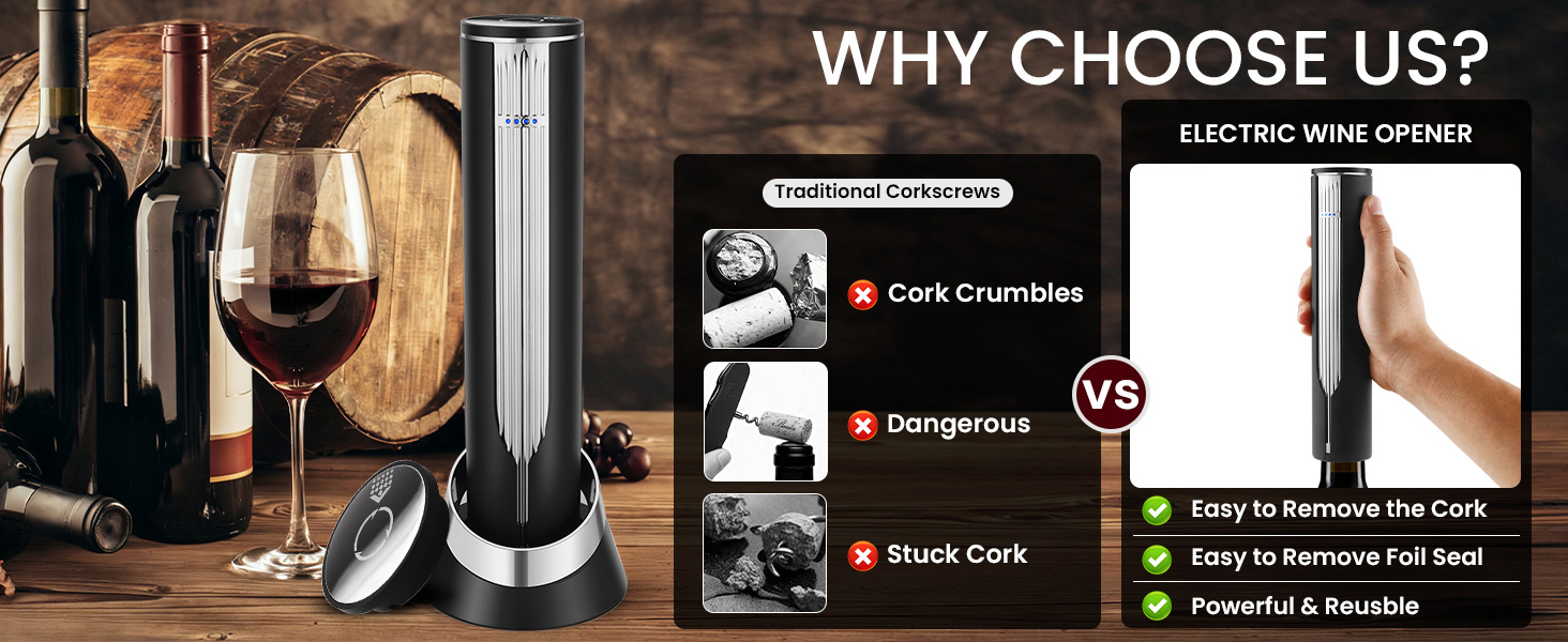 Electric Wine Bottle Opener with Charging Base