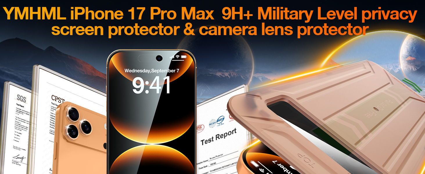 compatible for iphone 17 pro max privacy screen protector tempered glass anti-spy easy installation