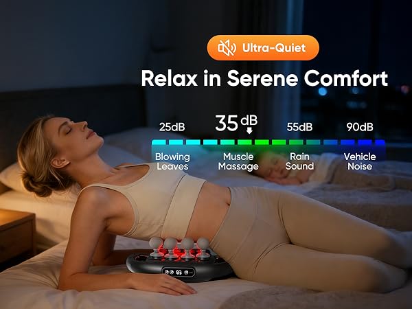 Ultra-Quiet Deep Tissue Massager, 35dB, Nighttime Relaxation, Home Massage Device