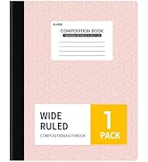 SUNEE Composition Notebook, Wide Ruled Paper, Home School Supplies for College Students &amp; K-12, 9...