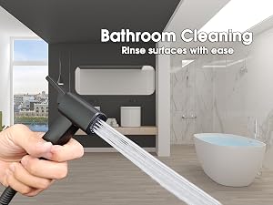 handheld bidet sprayer bathroom cleaning rinse toilet and floor surfaces
