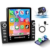 2G 64G Android Car Radio 9.5 Inch Double Din Wireless Carplay Android Auto, Hodozzy Vertical Scre...