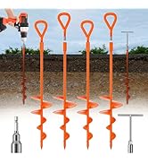 18" Long Ground Anchor, Heavy Duty Earth Anchors 18 inch Ground Anchors Screw in Kit with T-Handl...