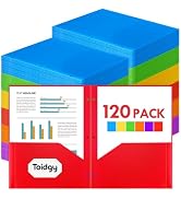 120 Pack 2 Pocket Folders with 3 Holes Punch, Plastic Folder for 3 Ring Binder, Heavy Duty Folder...