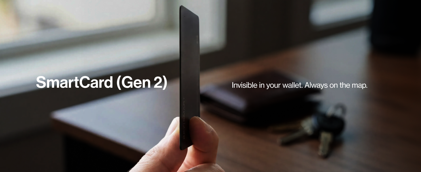 Text reads 'SmartCard (Gen 2)' and 'Install your robot during on-the-go'. Black rectangular smart card device held in hand against blurred background.