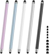 Stylus (5 Pcs), 2-in-1 Stylus Pen for Touch Screen, High Precision and Sensitivity, Suitable for ...