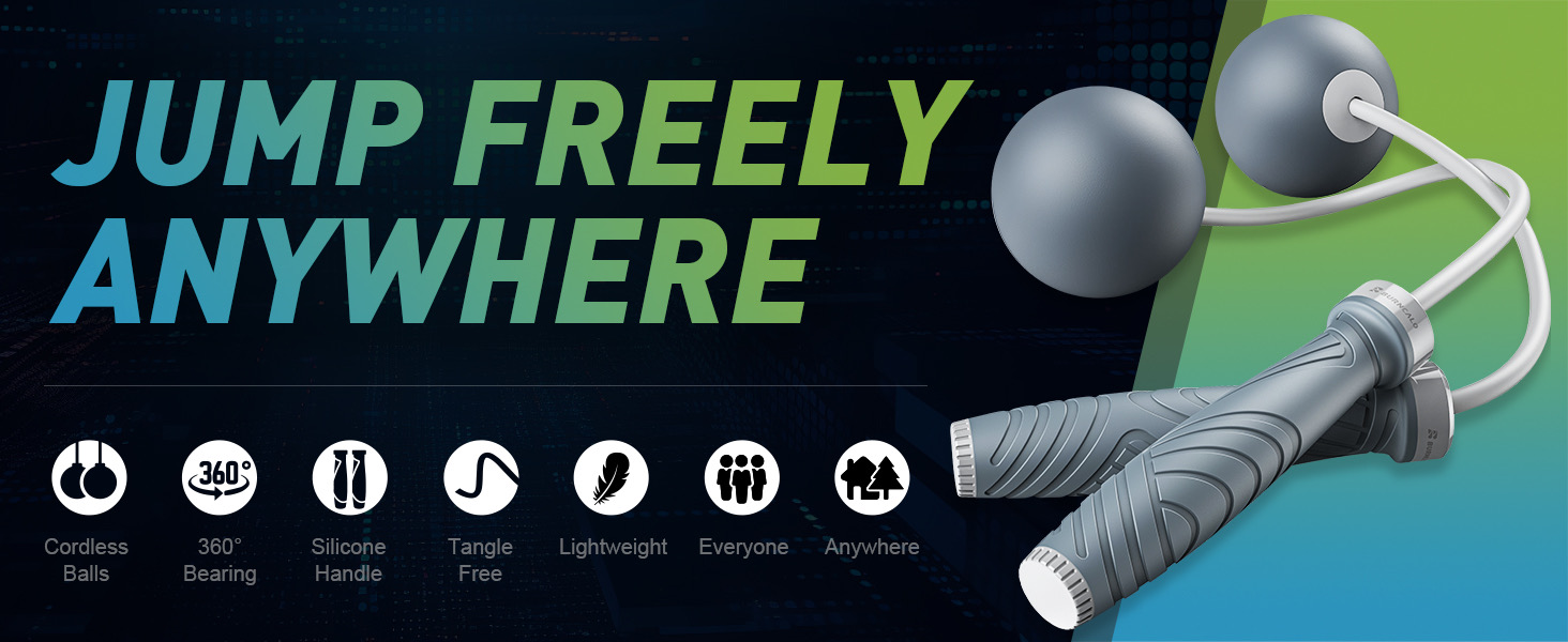 BURNCALO Cordless Jump Rope | Ropeless Fitness Skipping