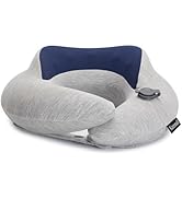 Keemall Inflatable Travel Pillow, Upgraded Travel Neck Pillow for Airplane Neck Support Sleeping ...