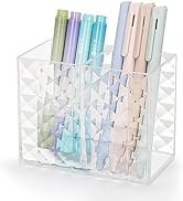 minimaliving Pen Holder,Sparkling Diamond Pattern Acrylic Makeup Brush Holder,Modern Pencil Holde...