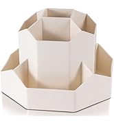 bibiage 360 Degree Rotating Desk Organizer, 9 Slots Pencil Pen Holder Storage Pen Desktop Caddy f...