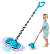 BLAXTEM Kids Toy Electric Spin Mop, Rechargeable Cordless Electric Mop W/ Water Sprayer &amp; LED Hea...