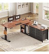 SEDETA L Shaped Electric Standing Desk, 55" x 55" Height Adjustable Office Executive Desk with 6 ...