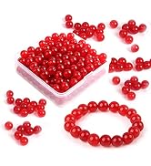 Fishdown 8mm Natural Stone Beads,100 Pcs Nature Loose Beads for Jewelry Making Natural Gemstone ...