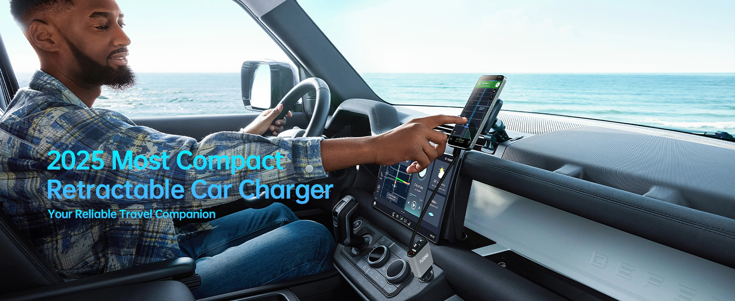 fast car charger car charger usb c fast charge car usb charger multi port retractable charger