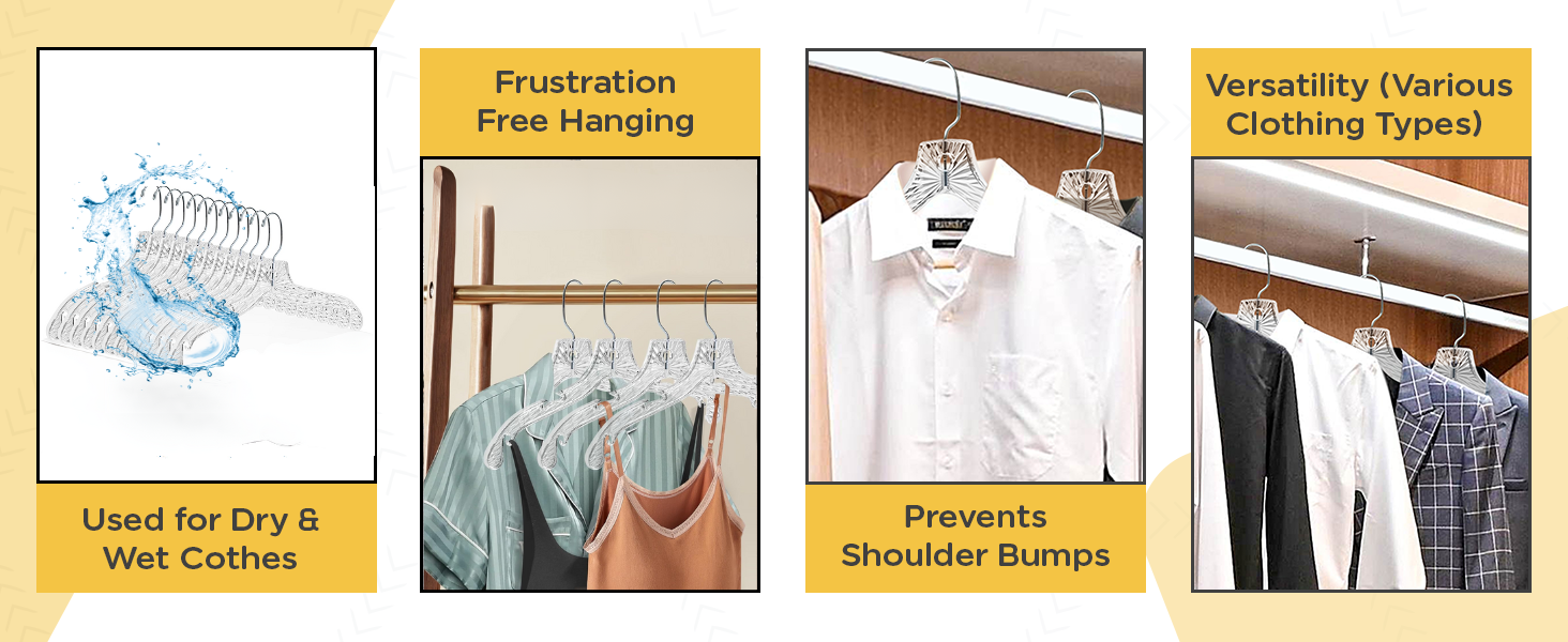 P5510 Clear Plastic hangers suittable for all clothing items